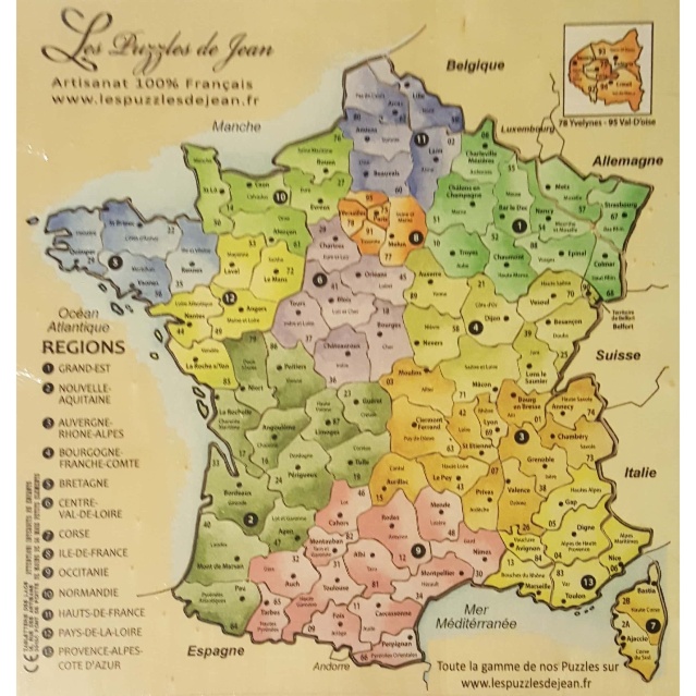 Puzzle France couleur TL Artisanat Français