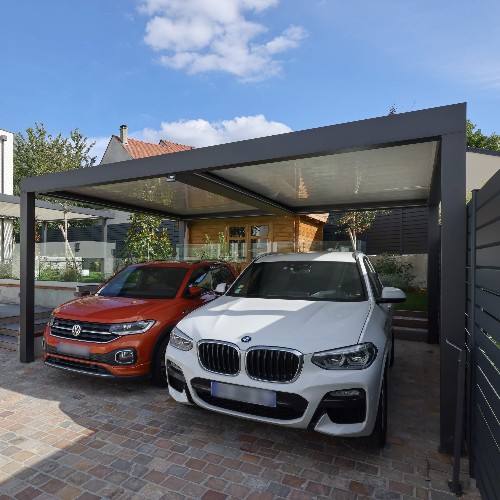 Carport aluminium sur mesure pour voiture BIOSSUN