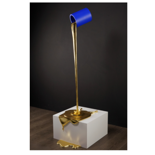 Sculpture "Flow 2.0 - Or & Bleu" par l'artiste Paul SIBUET