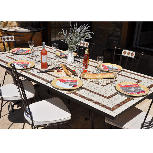 MOBILIERS EN MOSAIQUE ET FER FORGE