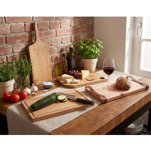 Planches à découper artisanales en chêne et hêtre massif