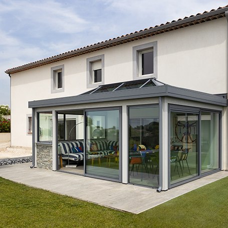Véranda bois toit plat | Gamme Alizé toit plat