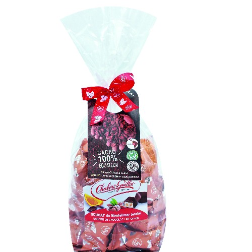 SAC 400G FLW NOUGAT ENROB CHOCOLAT LAIT/ORANGE