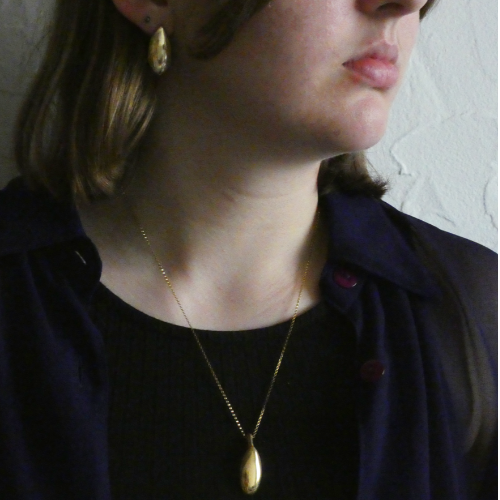 Parure (Pendentif + Boucles d'oreilles) - Clé latérales gauches, Saxophone