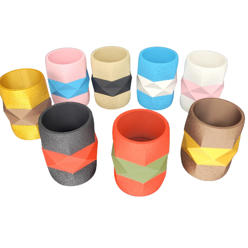 pot à crayon personnalisable rond et facette