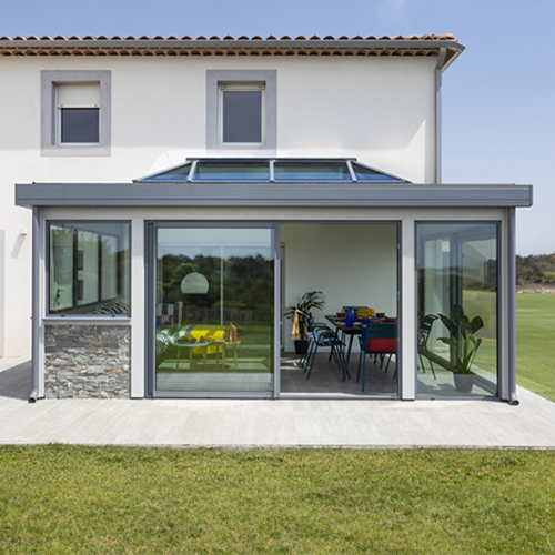 Véranda bois toit plat - Gamme Alizé toit plat