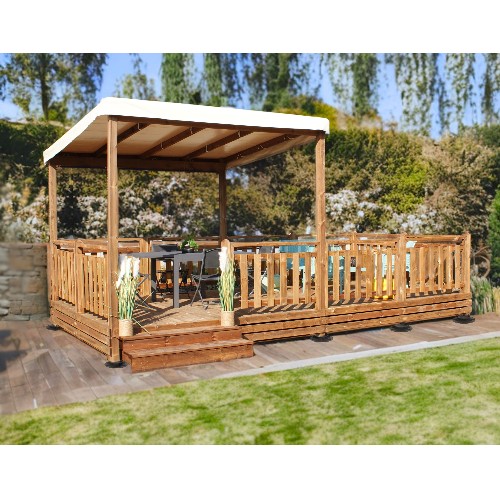 KIT TERRASSE 6M X 3M COUVERTE SUR 3M