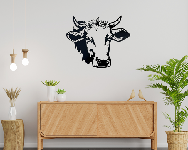 Décoration murale en métal - Vache