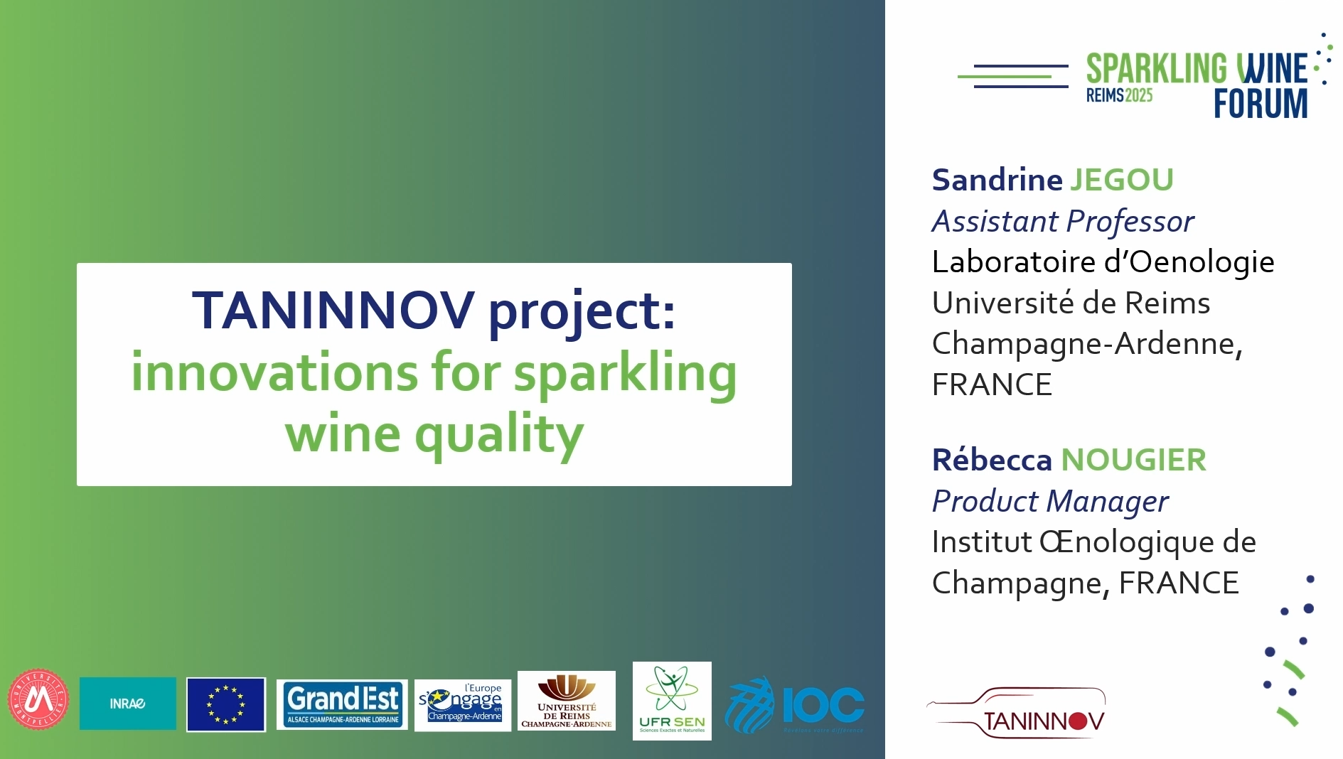 Tanninov project: innovations to improve the quality of sparkling wines