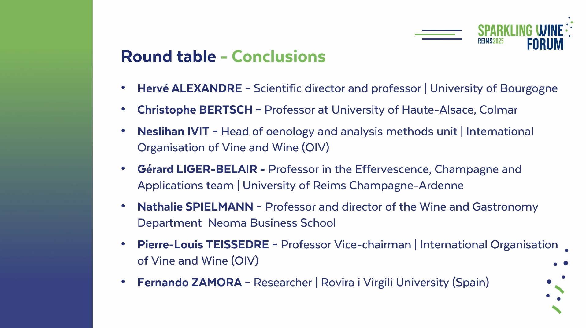 Round table to conclude the forum