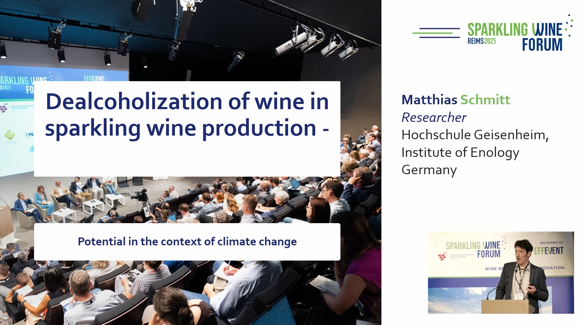 De-alcoholisation of wine for sparkling wine production - Potential in the context of climate change