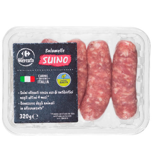 Salamelle suino Filiera Qualità Carrefour Il Mercato g 320 atp (4 pezzi)