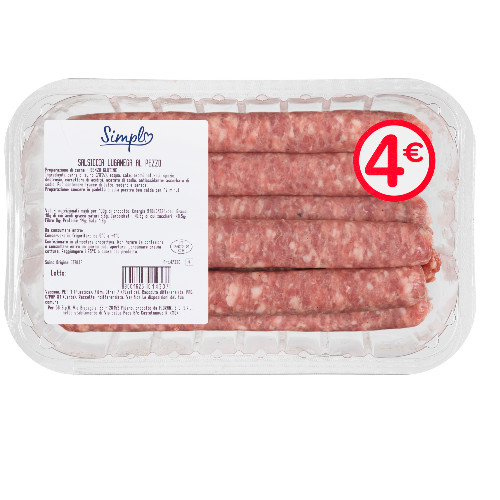 Salsiccia Luganega al pezzo CARREFOUR Simpl g 525 atp