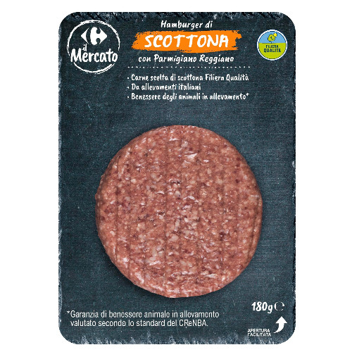 Hamburger di scottona con Parmigiano Reggiano Filiera Qualità Carrefour Il Mercato
