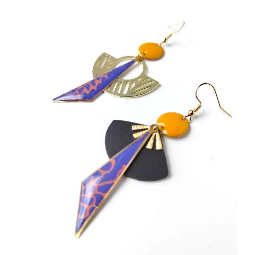 Boucles d'Oreilles Upcyclées asymétriques