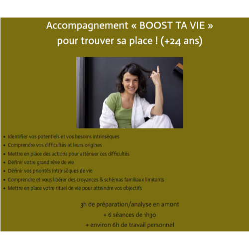 Accompagnement « BOOST TA VIE » pour trouver sa place ! (+24 ans)