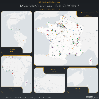 [#30DayMapChallenge 2025] SIG 2025 : D'où viennent les participants ?