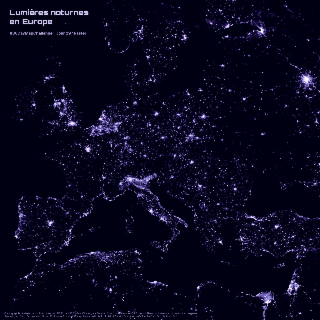 [#30DayMapChallenge 2025] Lumières nocturnes en Europe