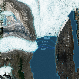 [#30DayMapChallenge 2025] Recul du glacier d'Upsala (Argentine-Chili)