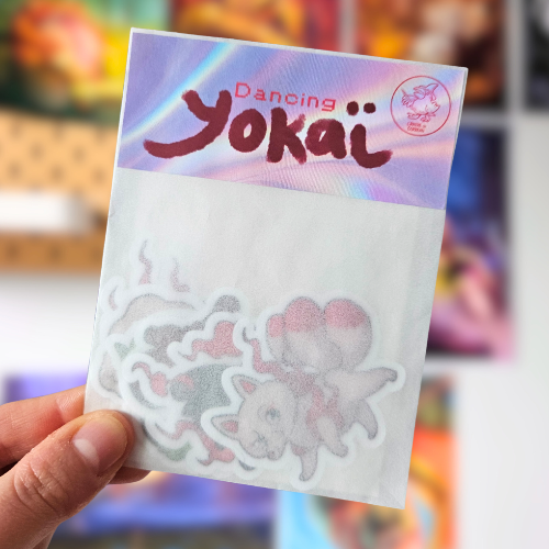 Lot stickers dancing yokai