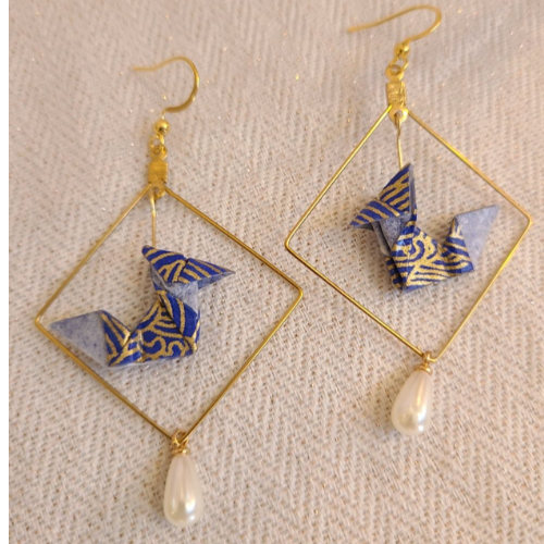 Boucles d'oreilles Renard origami