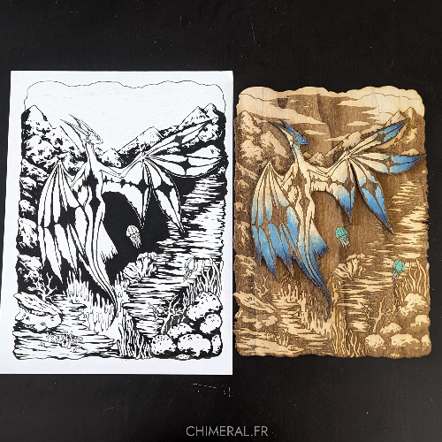 Tableaux en bois gravés