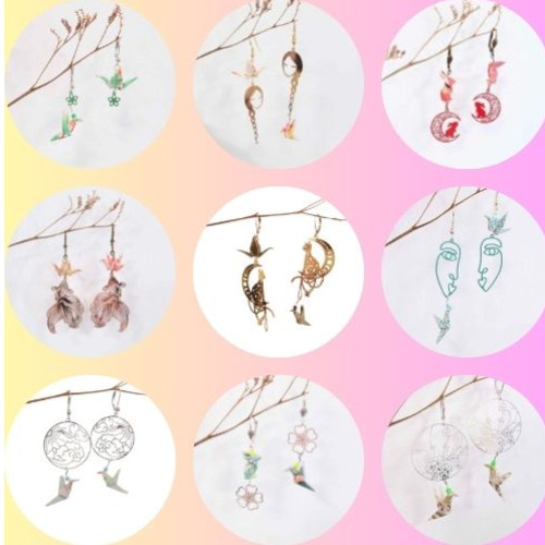 Boucles d'oreilles en origami