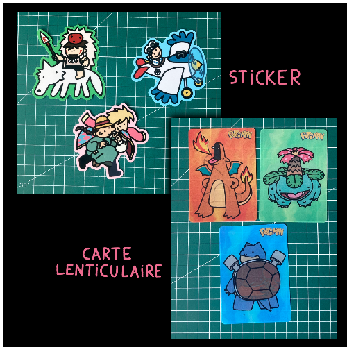 Sticker + carte lenticulaire
