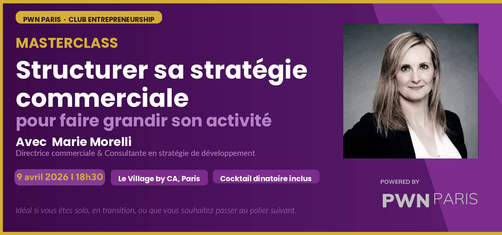 Club Entrepreneurship Masterclass — Structurer sa stratégie commerciale pour faire grandir son activité