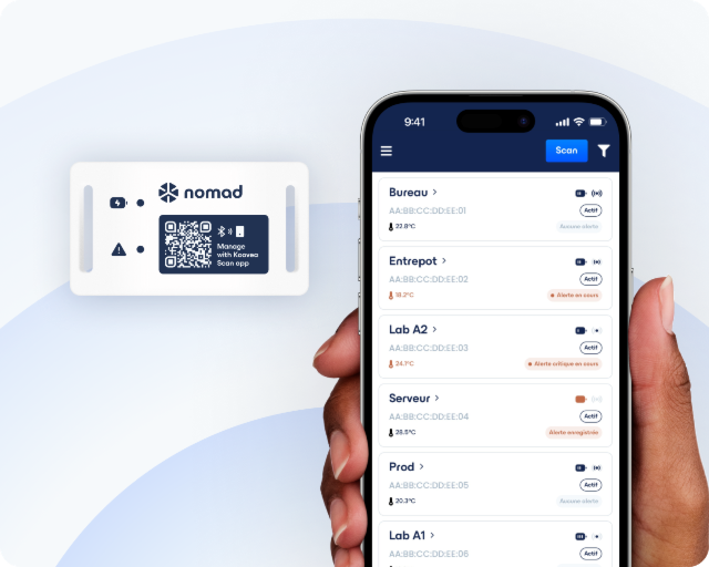 Nomad – Enregistreur de température bluetooth, à usage unique