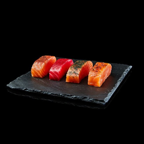 Cœurs de saumon marinés