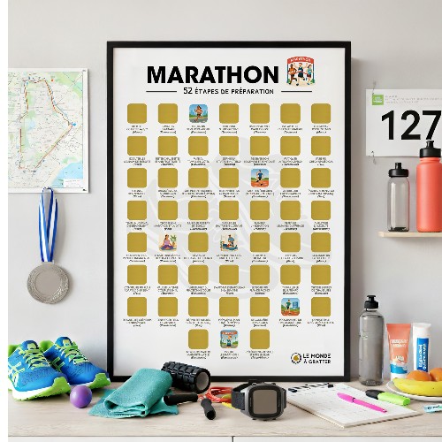 Marathon - 52 étapes de préparation - Poster à gratter