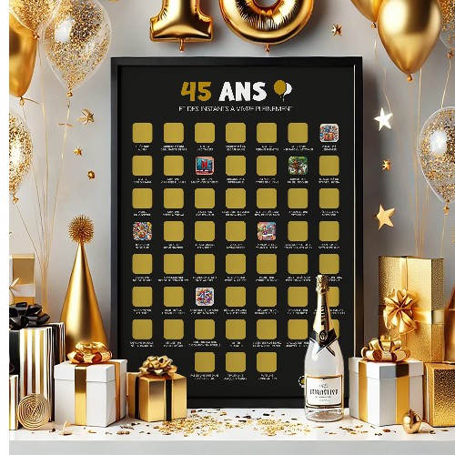 45 ans - cadeau anniversaire - Poster à gratter