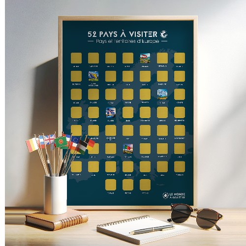 52 Pays à visiter - Pays et territoires d'Europe Poster à gratter