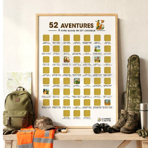 52 aventures - À vivre quand on est chasseur - Poster à gratter