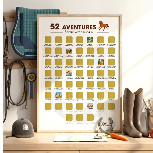 52 aventures - À vivre avec son cheval - Poster à gratter