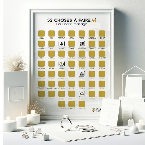 52 préparatifs avant le mariage - Poster à gratter