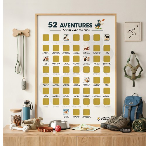 52 aventures - À vivre avec son chien - Poster à gratter