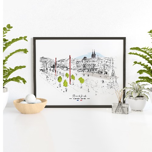 Affiche Place de Jaude - Clermont-Ferrand