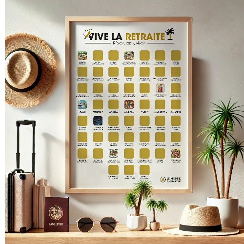 Vive la retraite - cadeau retraite - Poster à gratter