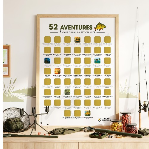 52 aventures - À vivre quand on est carpiste - Poster à gratter