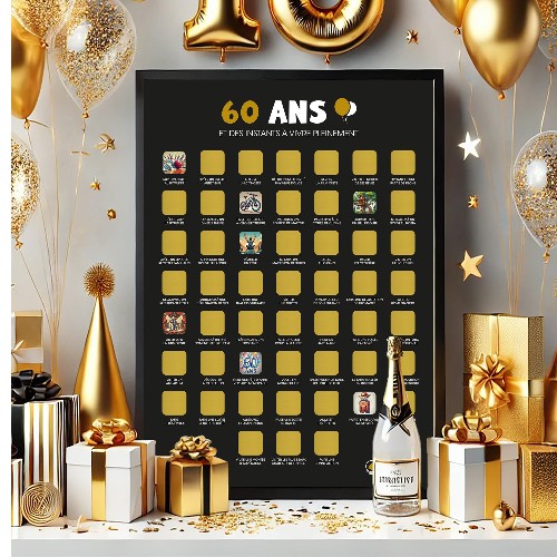 60 ans - cadeau anniversaire - Poster à gratter