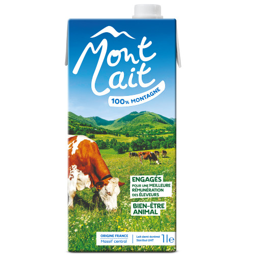 LAIT DE MONTAGNE EN BRIQUE 1/2 ECREME