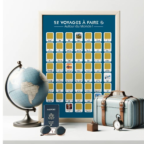 52 lieux à voir dans sa vie : tour du monde - Poster à gratter