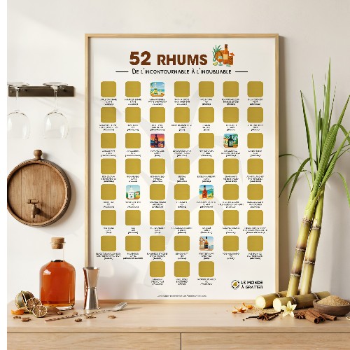 52 rhums - De l'incontournable à l'inoubliable - Poster à gratter