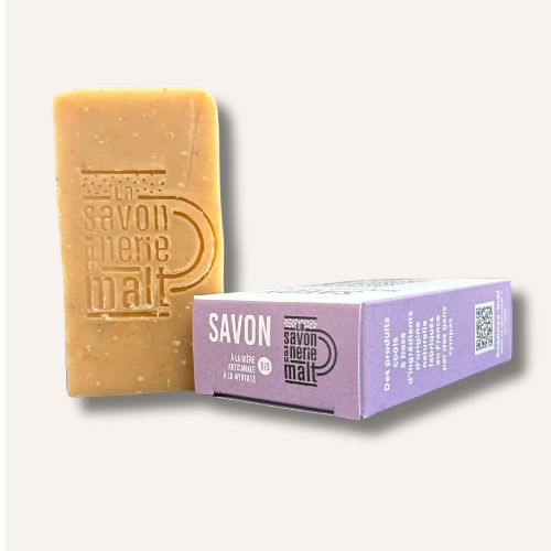 Savon à la bière à la myrtille artisanale Bio - 100 gr.