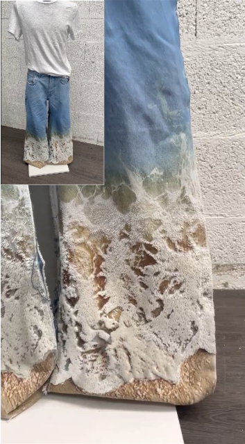 Trousers by Mouty, 3D printed direct to textile by les Teintures de France / By Serge H.