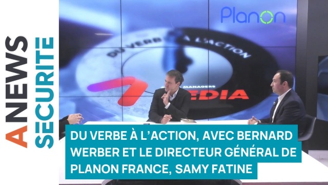 Du Verbe à l’Action, avec Bernard Werber et le directeur général de Planon France, Samy Fatine