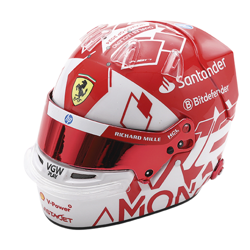 1/5 CASQUE CHARLES LECLERC - SCUDERIA FERRARI - VAINQUEUR GP F1 MONACO 2024 - VERSION DELUXE