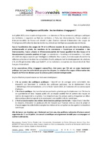 CP - Intelligence artificielle : les territoires s’engagent ! (2023)